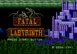 Fatal Labyrinth Title Screen